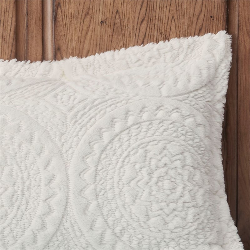 Pemberly Row 3-Piece Fabric Full/Queen Comforter Mini Set in Ivory