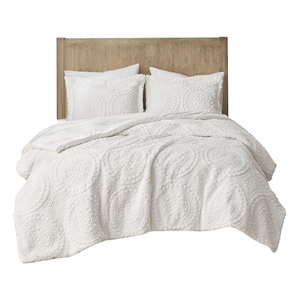 Pemberly Row 3-Piece Fabric Full/Queen Comforter Mini Set in Ivory