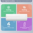 Pemberly Row 12000 BTU Air Conditioner &Heater Wall Mounted AC Unit White