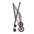 Pemberly Row Folding Shopping Cart Jumbo Basket Grocery Laundry Travel Black