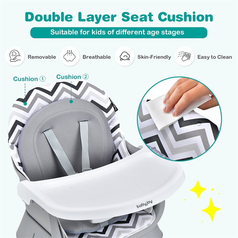 Pemberly Row 8 in 1 Baby High Chair Convertible Dining Booster Seat Strip