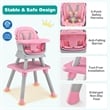 Pemberly Row 8 in 1 Baby High Chair Convertible Dining Booster Seat Pink