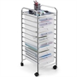 Pemberly Row 10 Drawer Rolling Storage Cart Paper Office School Organizer Clear