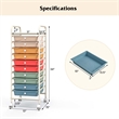 Pemberly Row Rolling Storage Cart Paper Office School Organizer Macaron