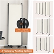 Pemberly Row 4 Panel Folding Room Divider 6FT Rolling Privacy Screen White