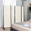 Pemberly Row 4 Panel Folding Room Divider 6FT Rolling Privacy Screen White