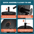 Pemberly Row 20'' Patio Round 23L Water Filled Umbrella Base Stand Black