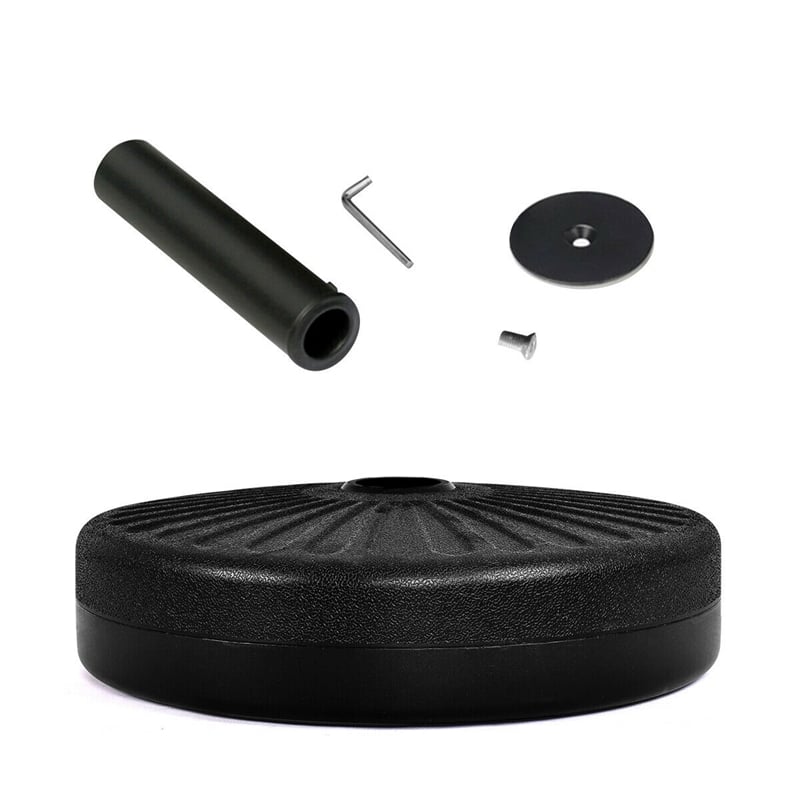 Pemberly Row 20'' Patio Round 23L Water Filled Umbrella Base Stand Black