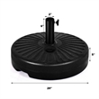 Pemberly Row 20'' Patio Round 23L Water Filled Umbrella Base Stand Black