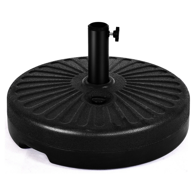 Pemberly Row 20'' Patio Round 23L Water Filled Umbrella Base Stand Black