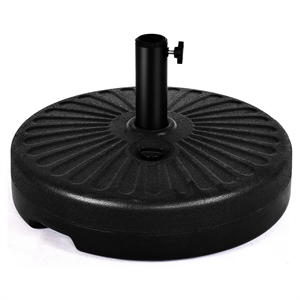 Pemberly Row 20'' Patio Round 23L Water Filled Umbrella Base Stand Black