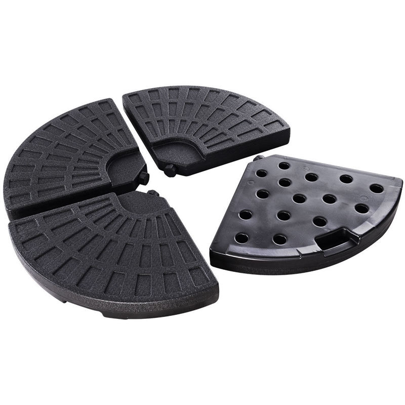 Pemberly Row 4 Plate Patio Offset Umbrella Base Stand Weights Sand Black