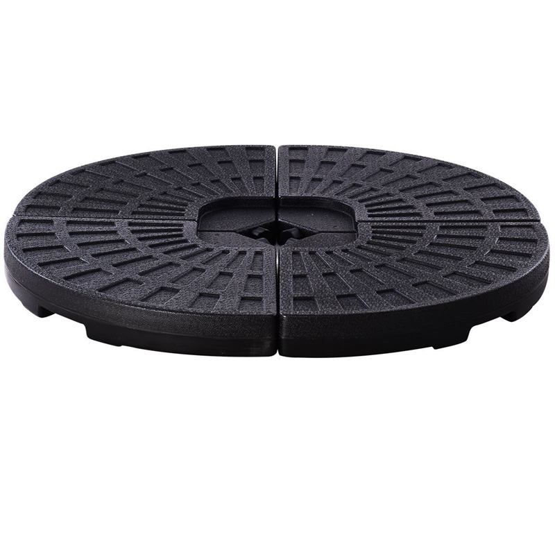 Pemberly Row 4 Plate Patio Offset Umbrella Base Stand Weights Sand Black