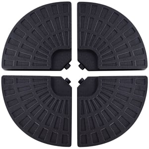 Pemberly Row 4 Plate Patio Offset Umbrella Base Stand Weights Sand Black