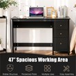 Pemberly Row Computer Desk Study Writing Home Office Workstation Black