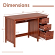 Pemberly Row Computer Desk Study Writing Home Office Workstation Brown