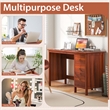Pemberly Row Computer Desk Study Writing Home Office Workstation Brown
