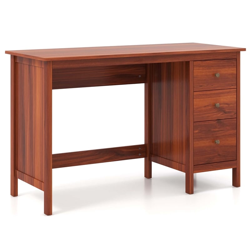 Pemberly Row Computer Desk Study Writing Home Office Workstation Brown