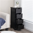 Pemberly Row Bathroom Floor Cabinet Free Standing Storage Side Organizer Black