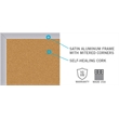 Pemberly Row Natural Cork Bulletin Board-Satin Aluminum Frame-4ft H x 7ft 4