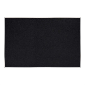Pemberly Row Recycled Bulletin Board-Satin Aluminum Frame-4ft H x 7ft 4&quotW-Black
