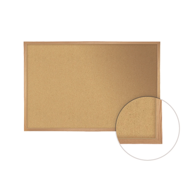 Pemberly Row Natural Cork Bulletin Board - Oak Wood Frame - 4ft H x 7ft 4