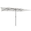 Pemberly Row 15FT Double Sided Large Patio Market Umbrella Twin Beige