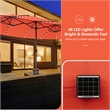 Pemberly Row Outdoor 15FT Double-Sided Patio Umbrella w/LED Lights Orange