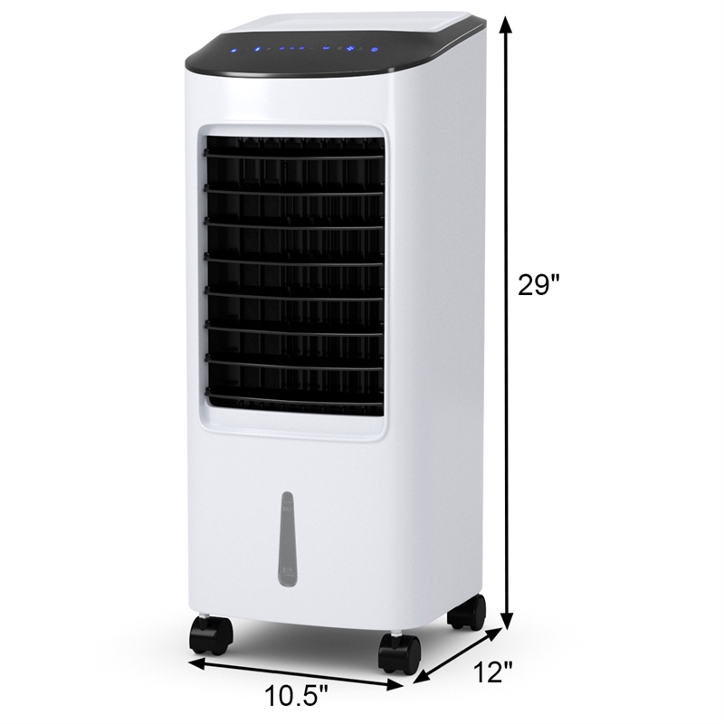 Pemberly Row Evaporative Portable Air Cooler Fan w/Filter Remote Control White