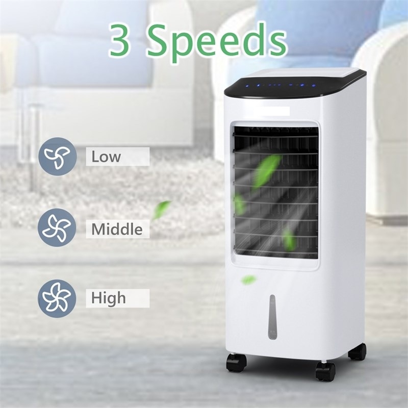 Pemberly Row Evaporative Portable Air Cooler Fan w/Filter Remote Control White
