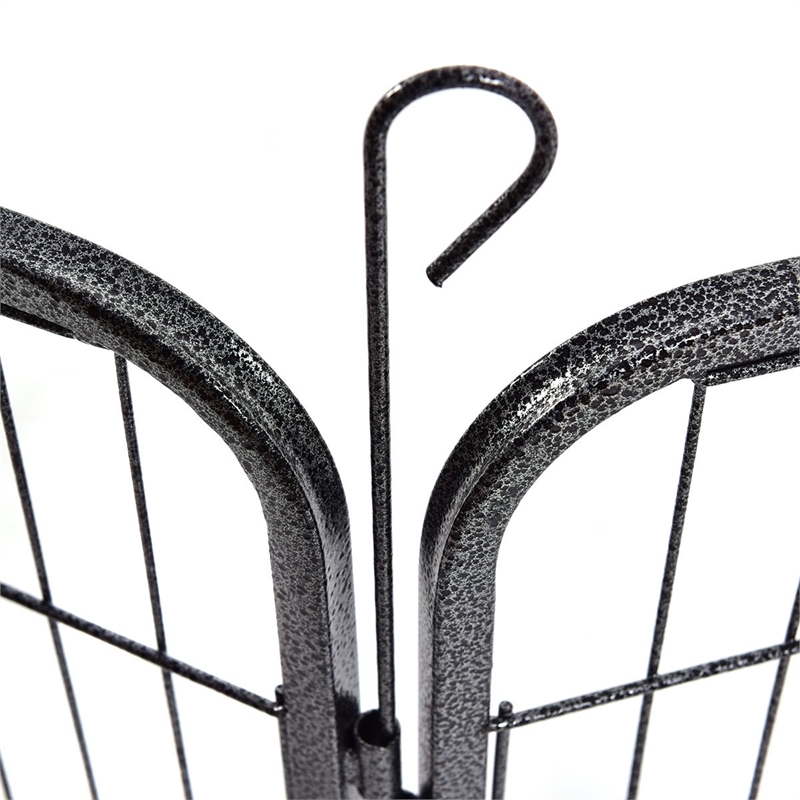 Pemberly Row Panel Pet Dog Playpen Door Exercise Kennel Fence Metal black