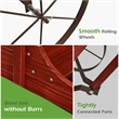 Pemberly Row Contemporary Garden Plant Wooden Wagon Planter W/ Wheel Red