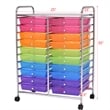 Pemberly Row 20 Drawers Rolling Cart Storage Studio Organizer Bins Colorful