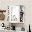 Pemberly Row Mount Wall Surface Bathroom Storage Cabinet Mirror White