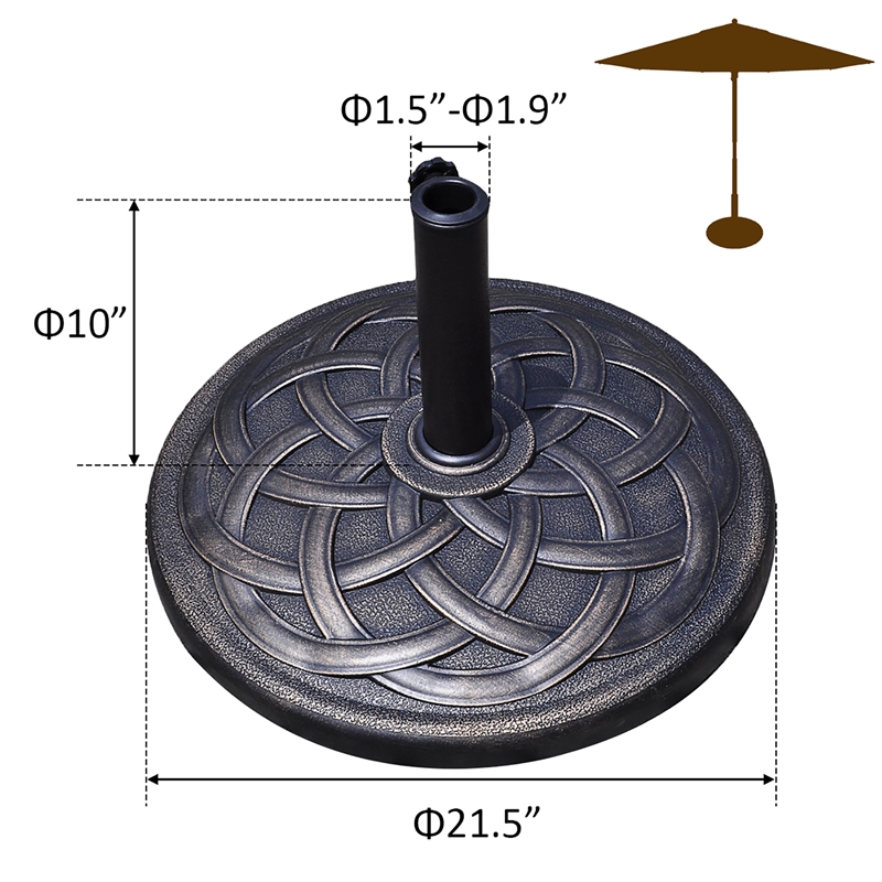 Pemberly Row Patio Round Umbrella Base Stand Market Standing Bronze