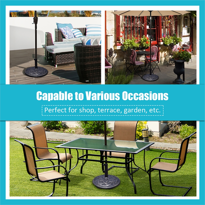 Pemberly Row Patio Round Umbrella Base Stand Market Standing Bronze