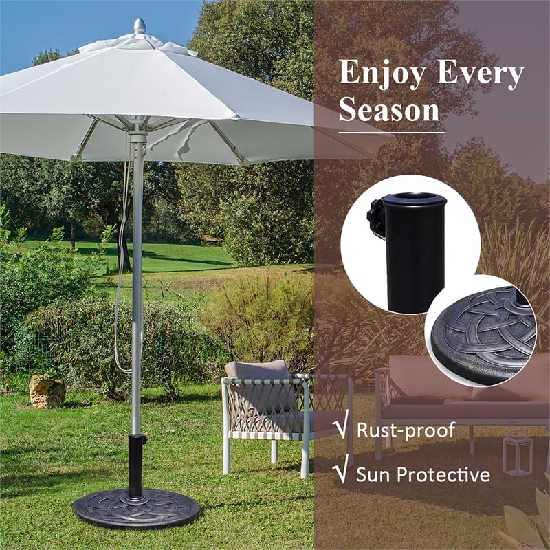Pemberly Row Patio Round Umbrella Base Stand Market Standing Bronze