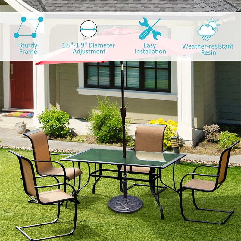 Pemberly Row Patio Round Umbrella Base Stand Market Standing Bronze