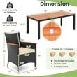 Pemberly Row Contemporary 9 PCS Patio Dining Set w/Umbrella Hole Brown