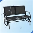 Pemberly Row Patio Swing Glider Bench Loveseat Rocking Chair Black