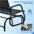 Pemberly Row Patio Swing Glider Bench Loveseat Rocking Chair Black