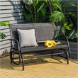 Pemberly Row Patio Swing Glider Bench Loveseat Rocking Chair Black