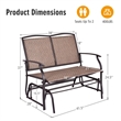 Pemberly Row Patio Glider Rocking Bench Double 2 Person Chair Brown