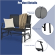 Pemberly Row Patio Glider Rocking Bench Double 2 Person Chair Black