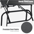 Pemberly Row Patio Glider Rocking Bench Double 2 Person Chair Black