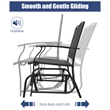 Pemberly Row Patio Glider Rocking Bench Double 2 Person Chair Black
