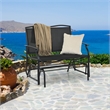 Pemberly Row Patio Glider Rocking Bench Double 2 Person Chair Black