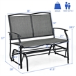 Pemberly Row Patio Glider Rocking Bench Double 2 Person Chair Gray