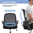 Pemberly Row Mesh Office Chair Adjustable Rolling Computer Chair Black