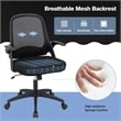 Pemberly Row Mesh Office Chair Adjustable Rolling Computer Chair Black